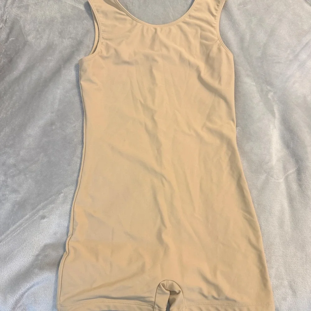 Speerise Nude Dance Unitard Shorts Leotard Beige Youth Size 150